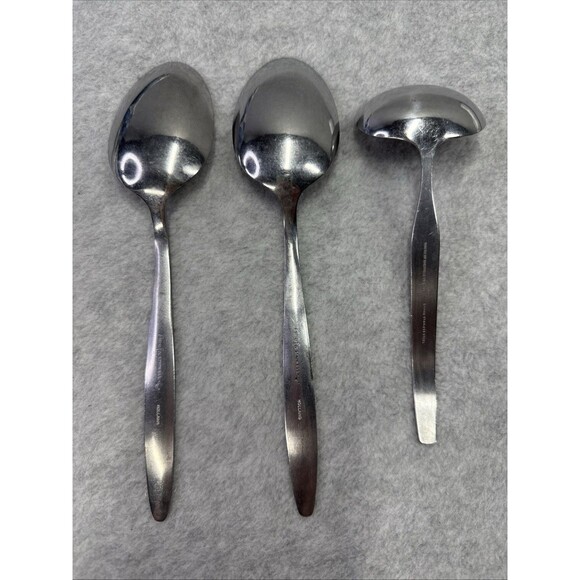 3 pc Vintage Amefa Holland Tulip Time Serving Set Stainless Flatware Retired MCM - Picture 2 of 9